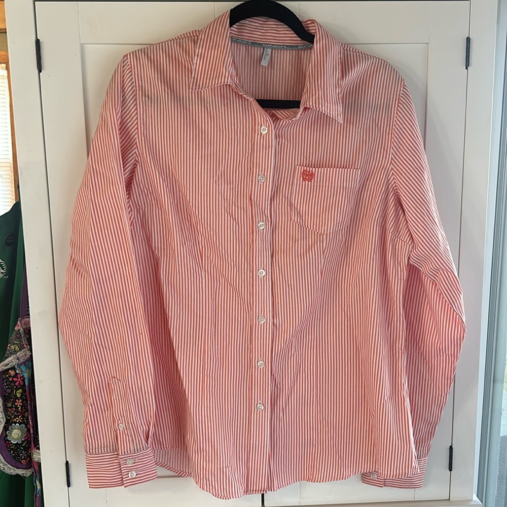 Cinch Women’s Tencel button down coral size XL